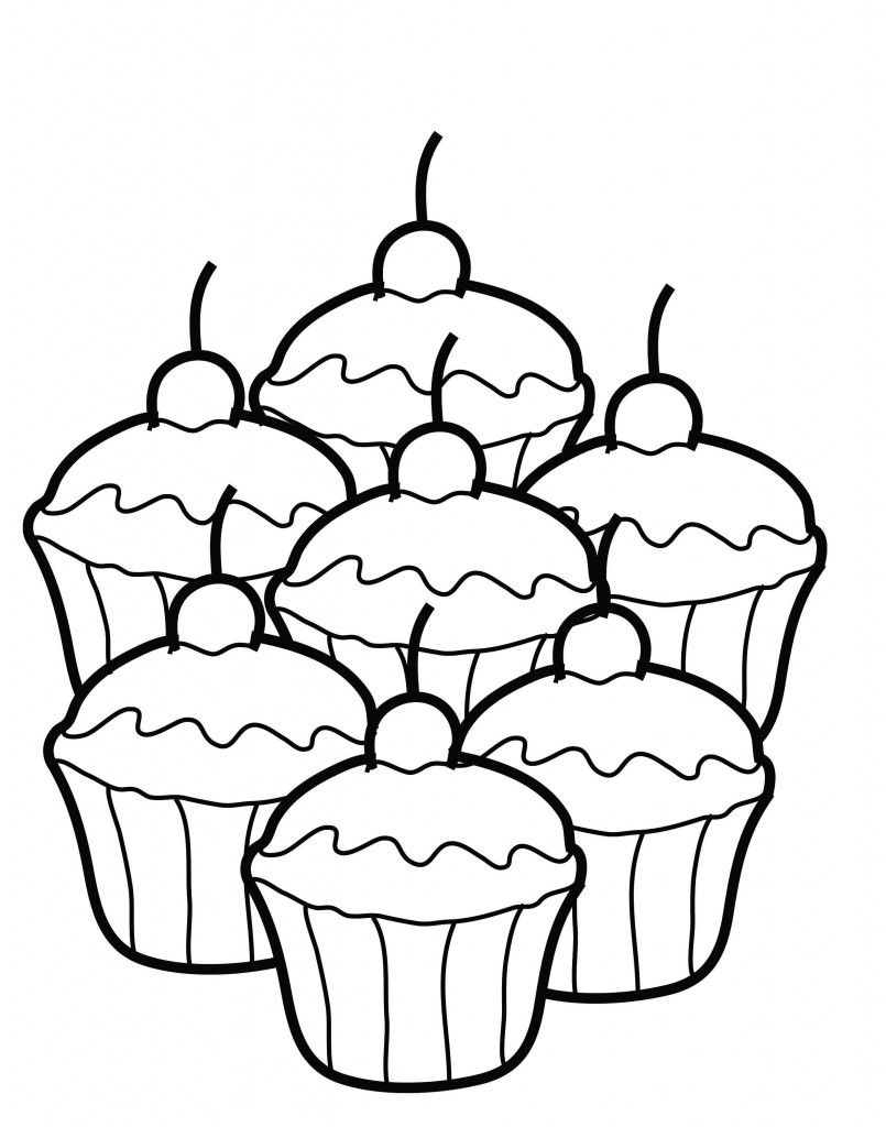 Çocuklar İçin Cup-Cake Boyama Sayfaları 