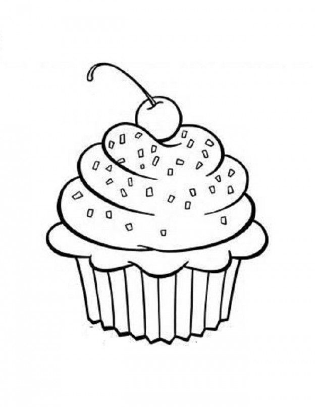 Çocuklar İçin Cup-Cake Boyama Sayfaları 