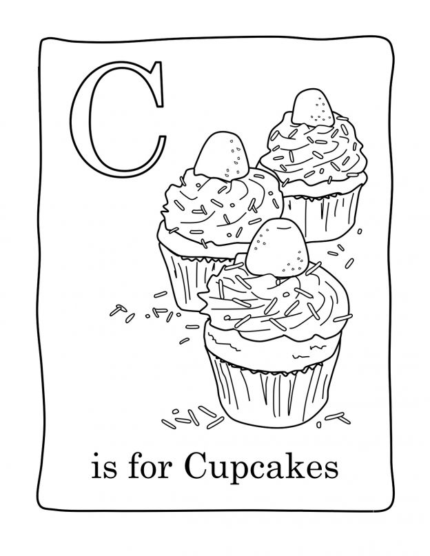 Çocuklar İçin Cup-Cake Boyama Sayfaları 