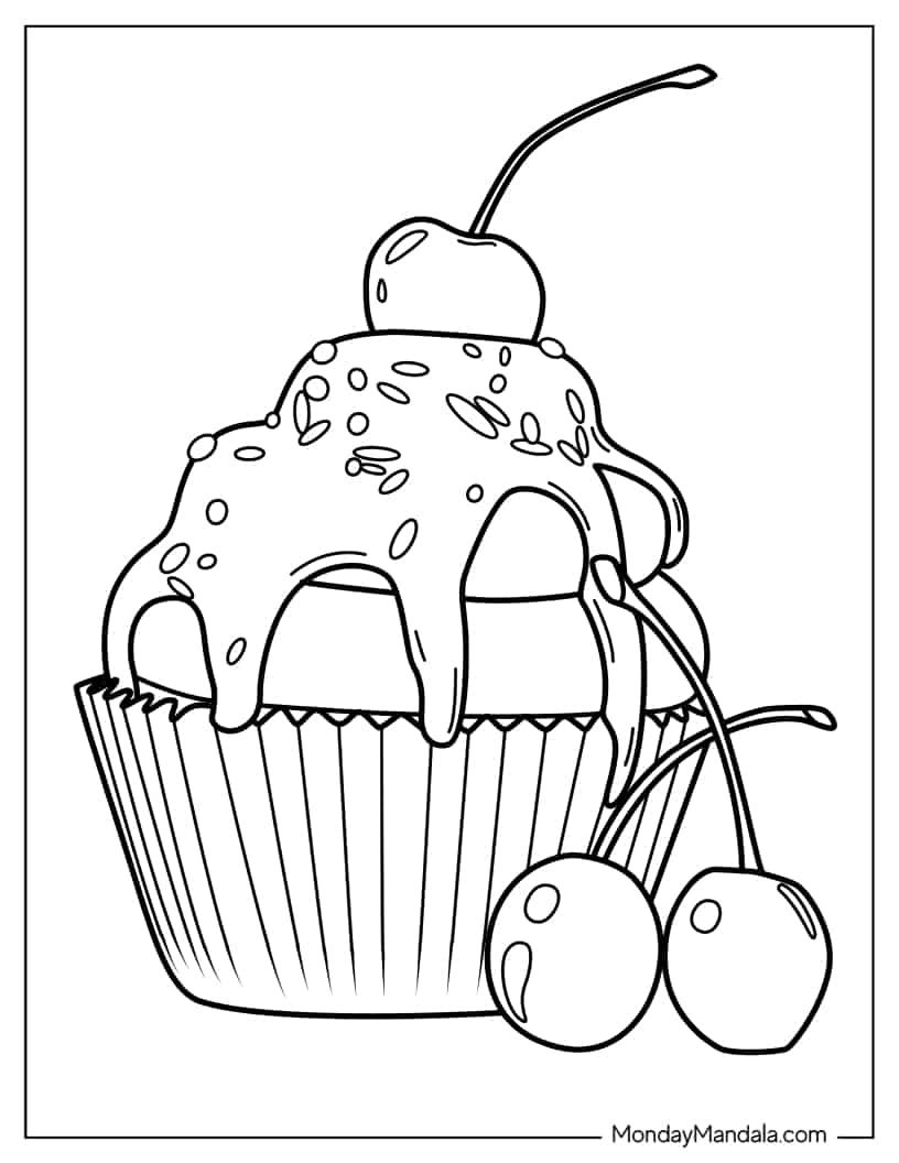 Çocuklar İçin Cup-Cake Boyama Sayfaları 