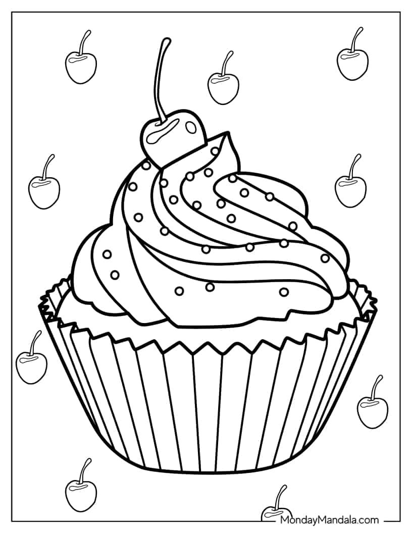 Çocuklar İçin Cup-Cake Boyama Sayfaları 