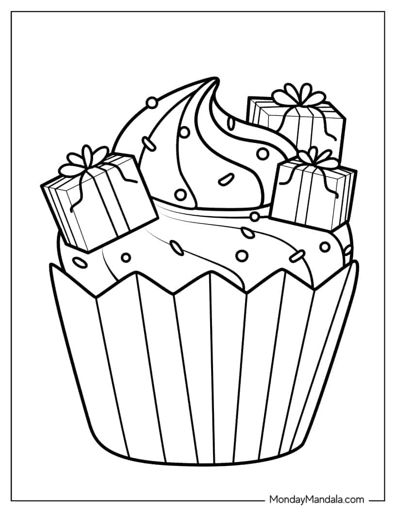 Çocuklar İçin Cup-Cake Boyama Sayfaları 