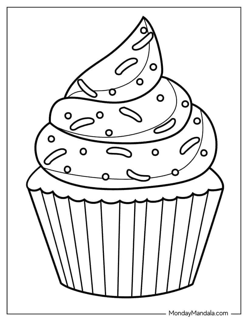 Çocuklar İçin Cup-Cake Boyama Sayfaları 