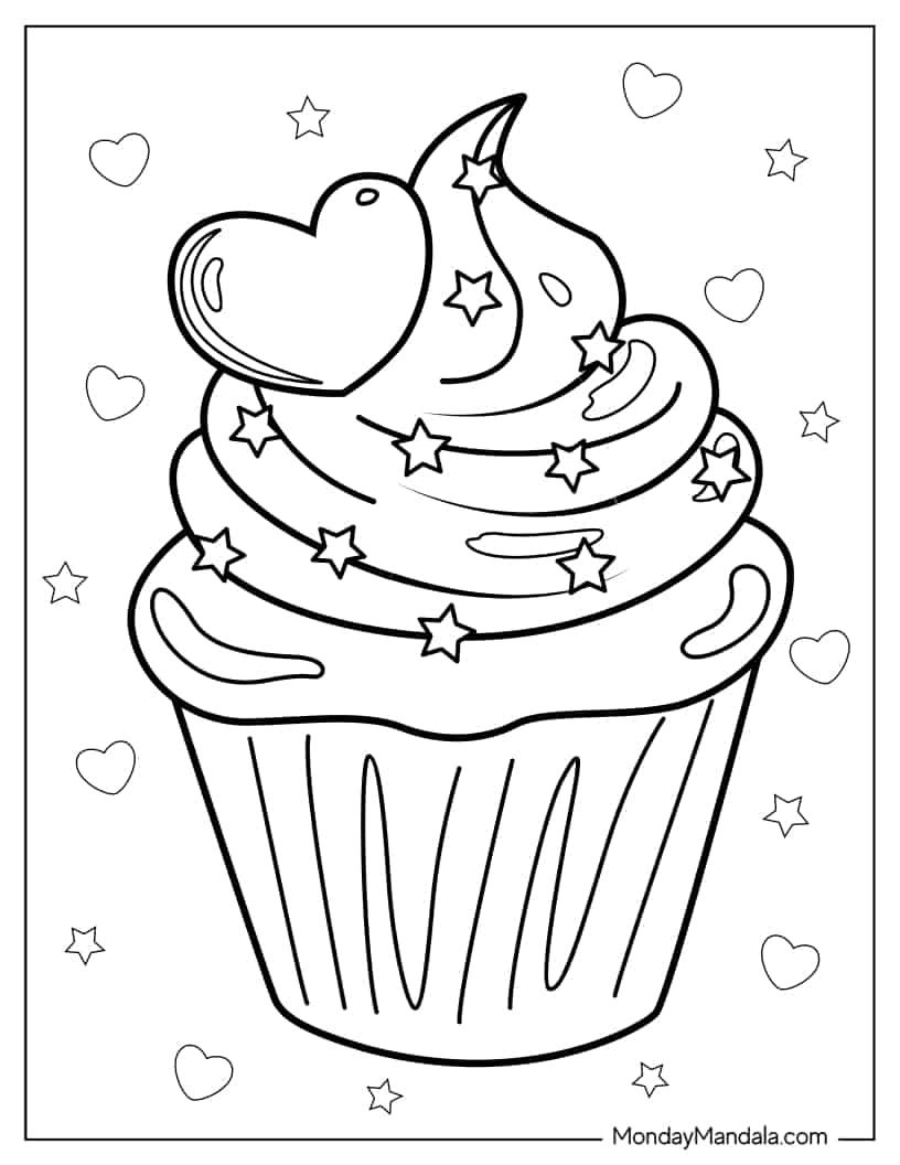 Çocuklar İçin Cup-Cake Boyama Sayfaları 
