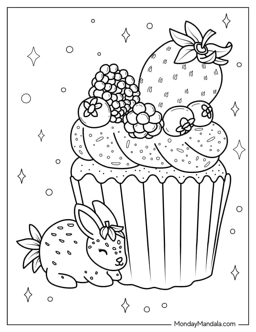 Çocuklar İçin Cup-Cake Boyama Sayfaları 