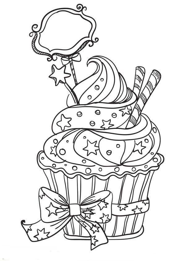 Çocuklar İçin Cup-Cake Boyama Sayfaları 