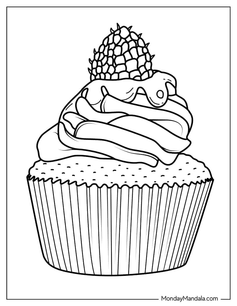 Çocuklar İçin Cup-Cake Boyama Sayfaları 