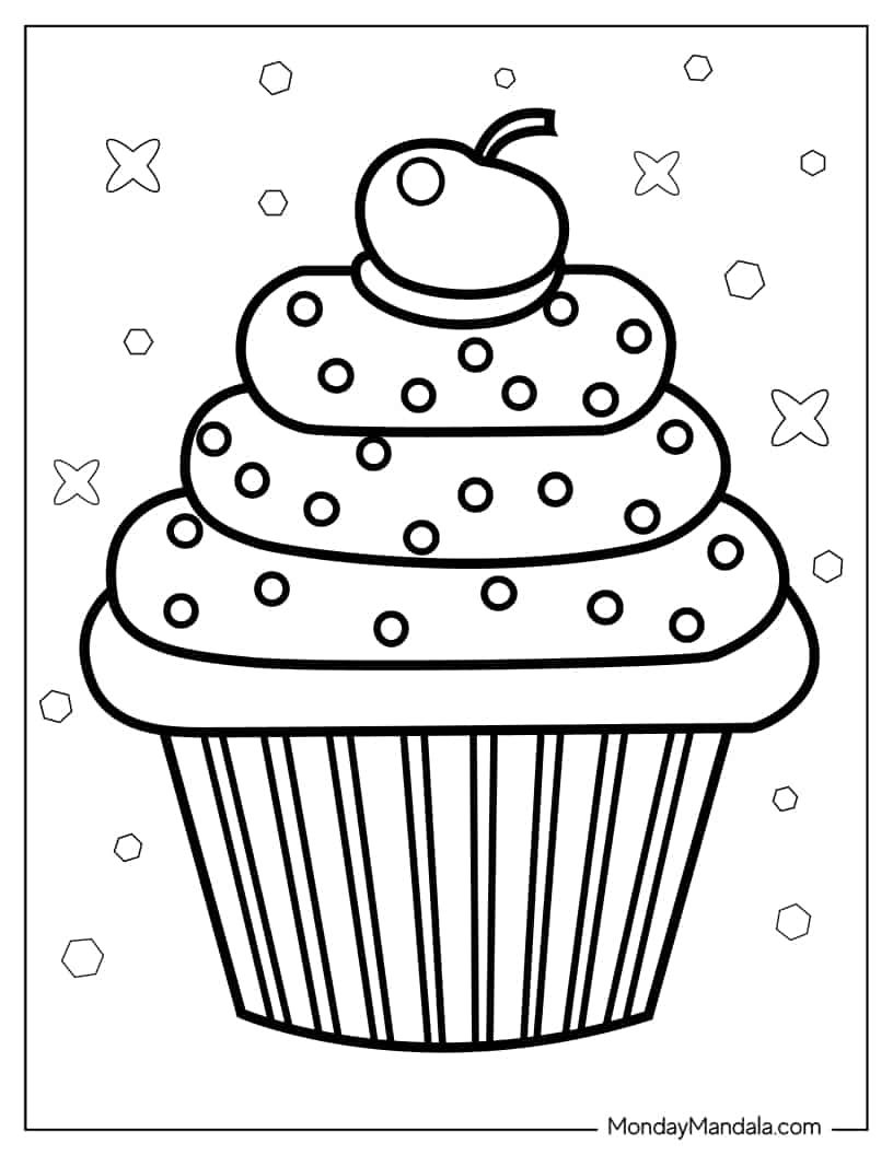 Çocuklar İçin Cup-Cake Boyama Sayfaları 