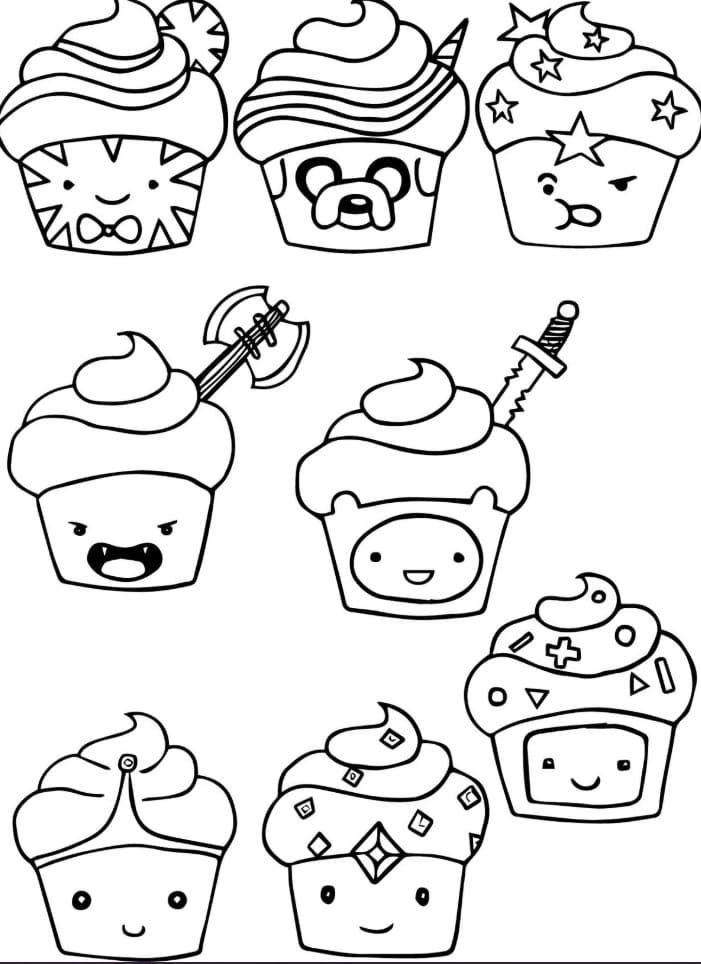 Çocuklar İçin Cup-Cake Boyama Sayfaları 