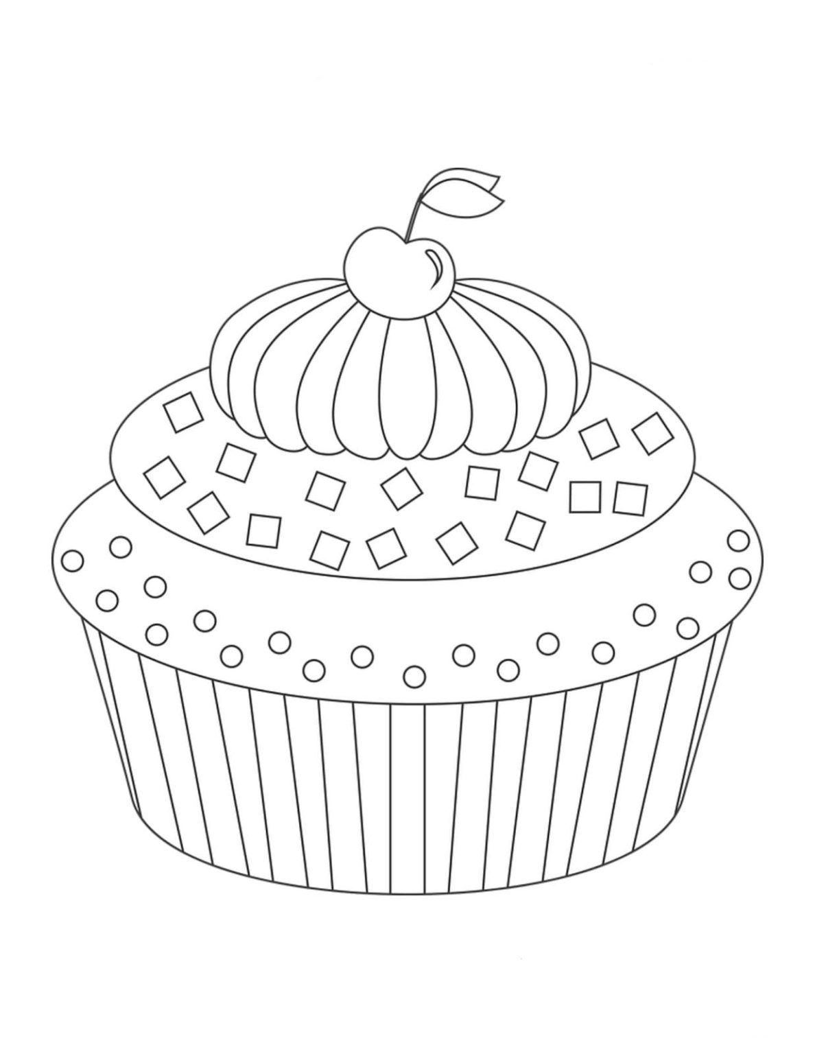 Çocuklar İçin Cup-Cake Boyama Sayfaları 