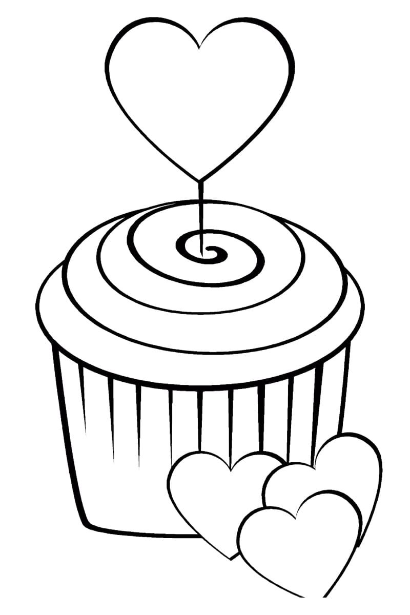 Çocuklar İçin Cup-Cake Boyama Sayfaları 