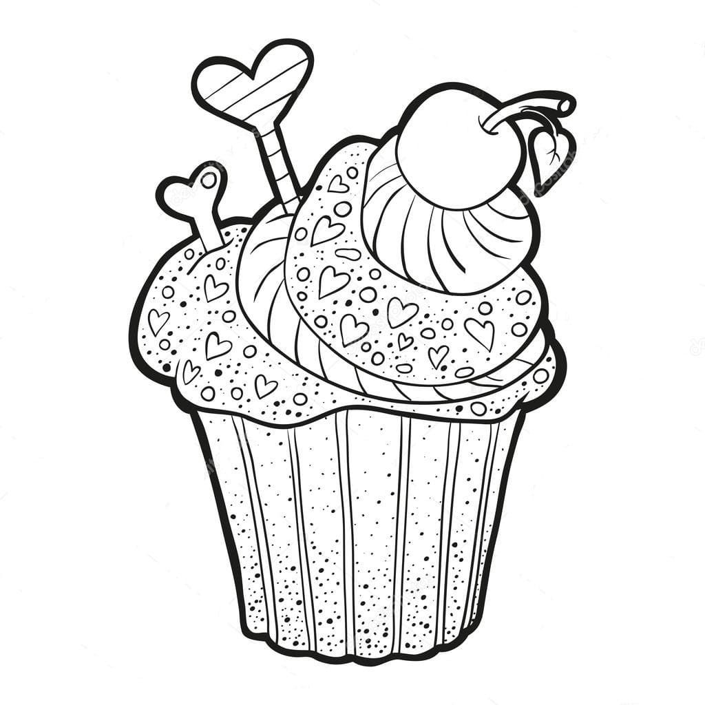 Çocuklar İçin Cup-Cake Boyama Sayfaları 