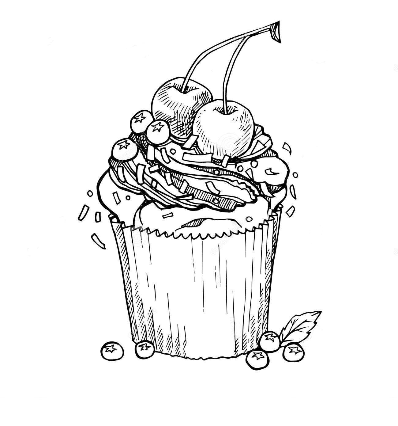 Çocuklar İçin Cup-Cake Boyama Sayfaları 