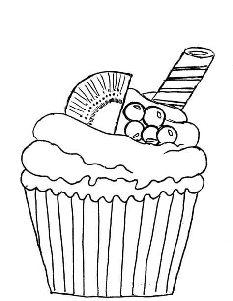 Çocuklar İçin Cup-Cake Boyama Sayfaları 
