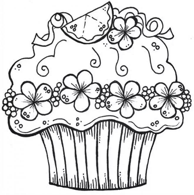 Çocuklar İçin Cup-Cake Boyama Sayfaları 
