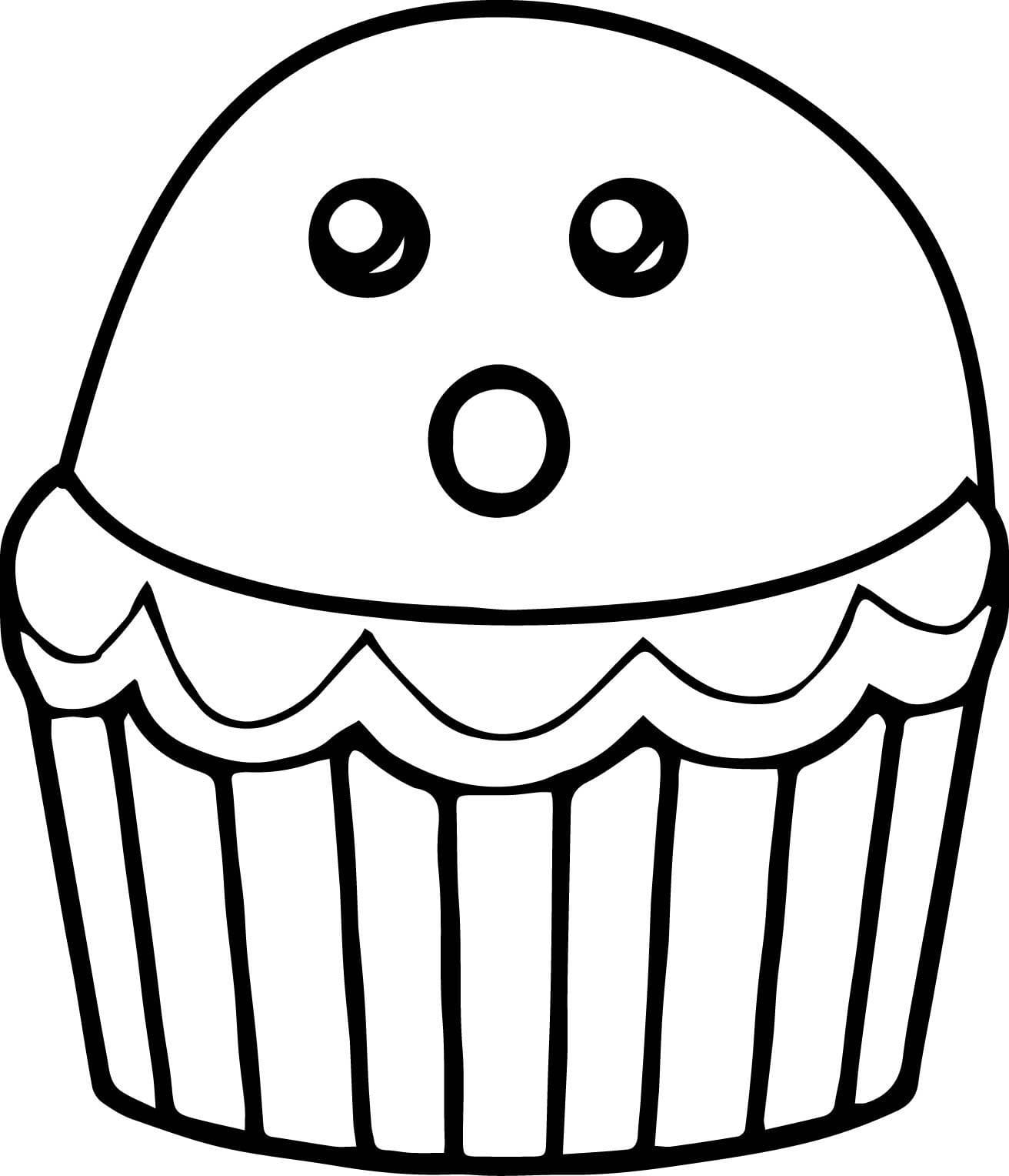Çocuklar İçin Cup-Cake Boyama Sayfaları 