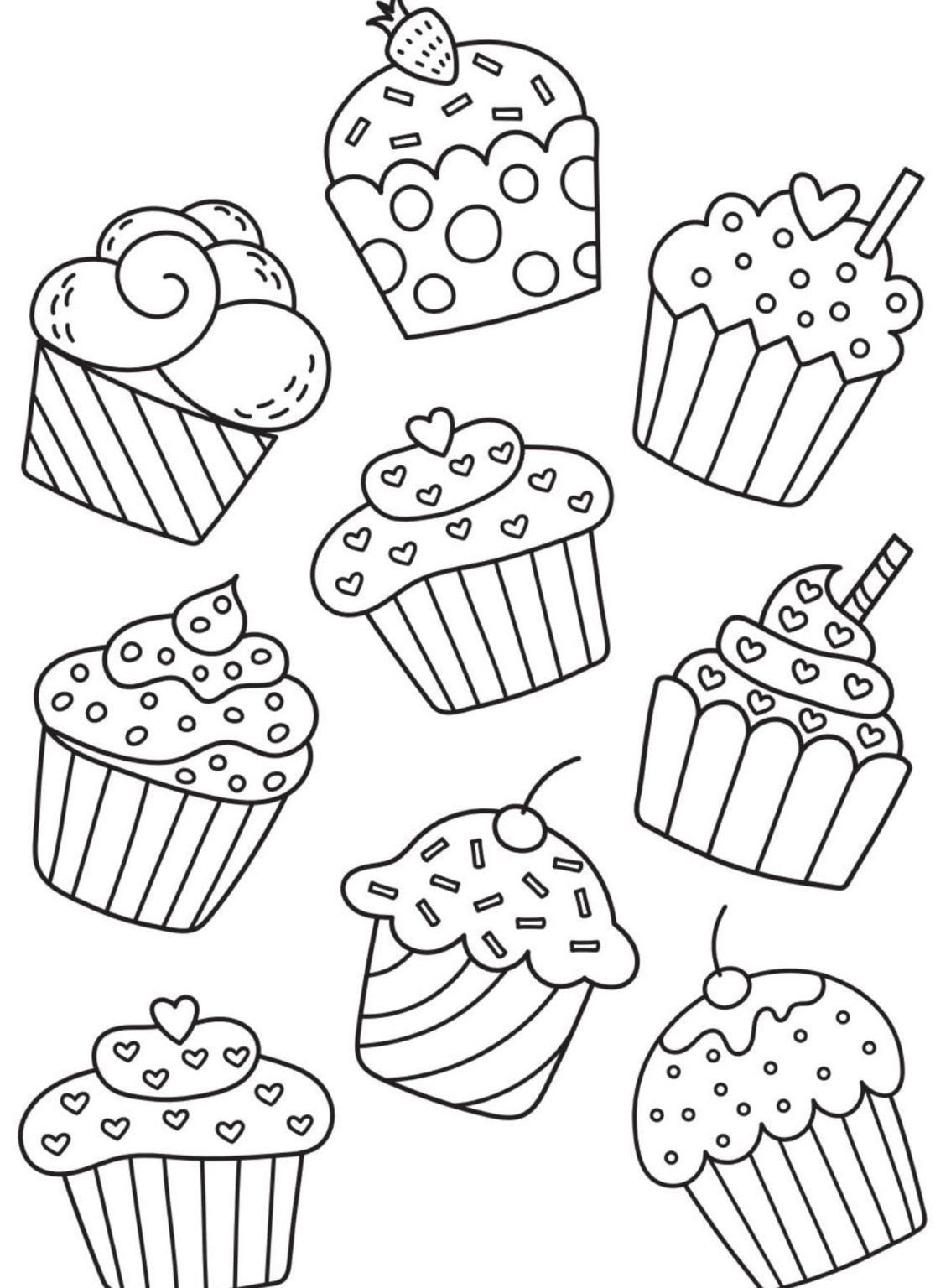 Çocuklar İçin Cup-Cake Boyama Sayfaları 