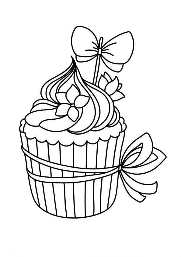 Çocuklar İçin Cup-Cake Boyama Sayfaları 