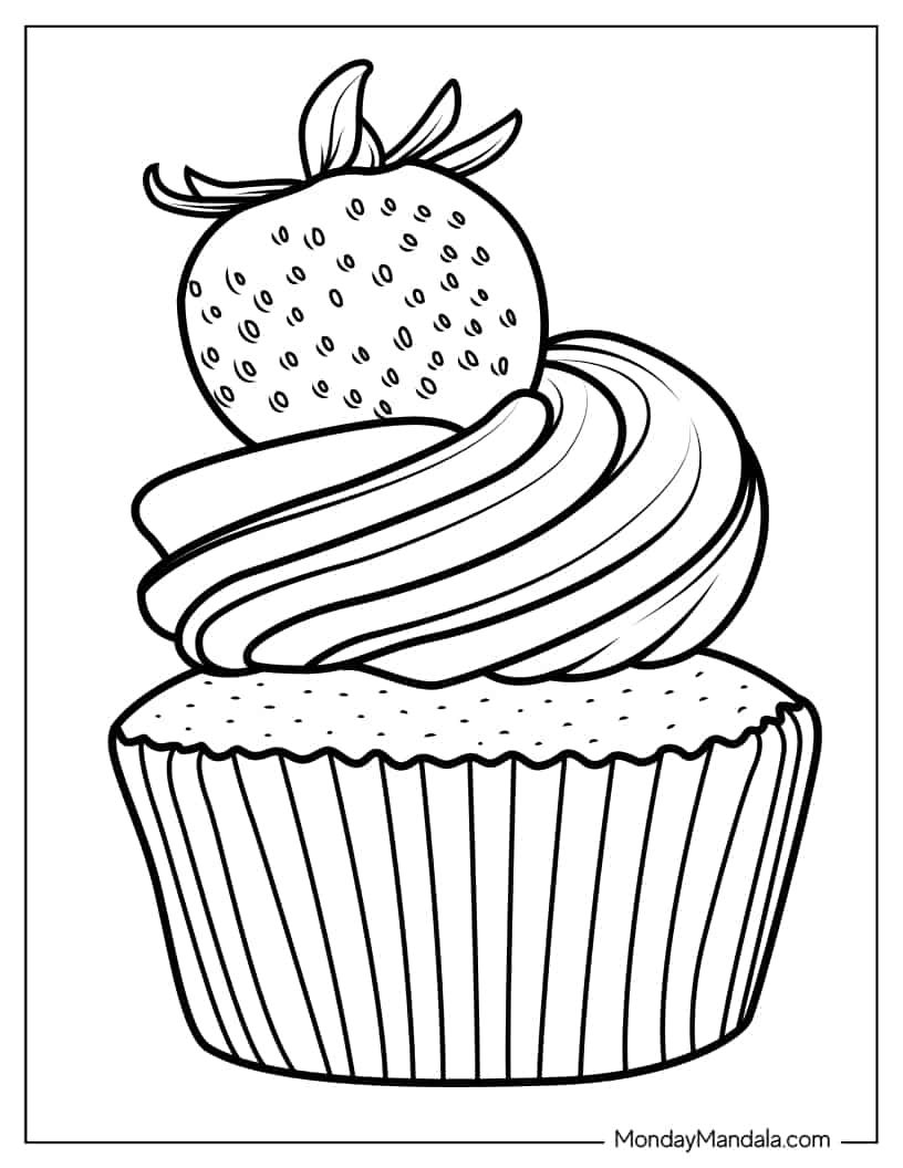 Çocuklar İçin Cup-Cake Boyama Sayfaları 