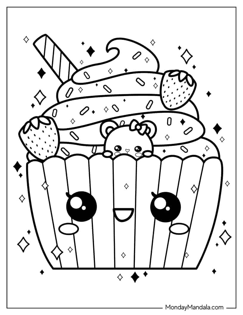 Çocuklar İçin Cup-Cake Boyama Sayfaları 