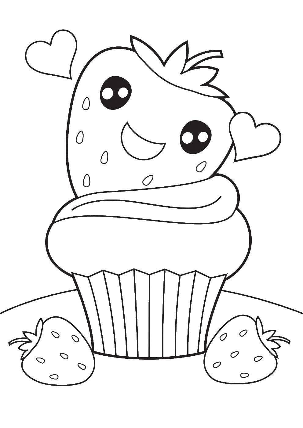 Çocuklar İçin Cup-Cake Boyama Sayfaları 