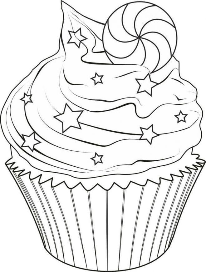 Çocuklar İçin Cup-Cake Boyama Sayfaları 