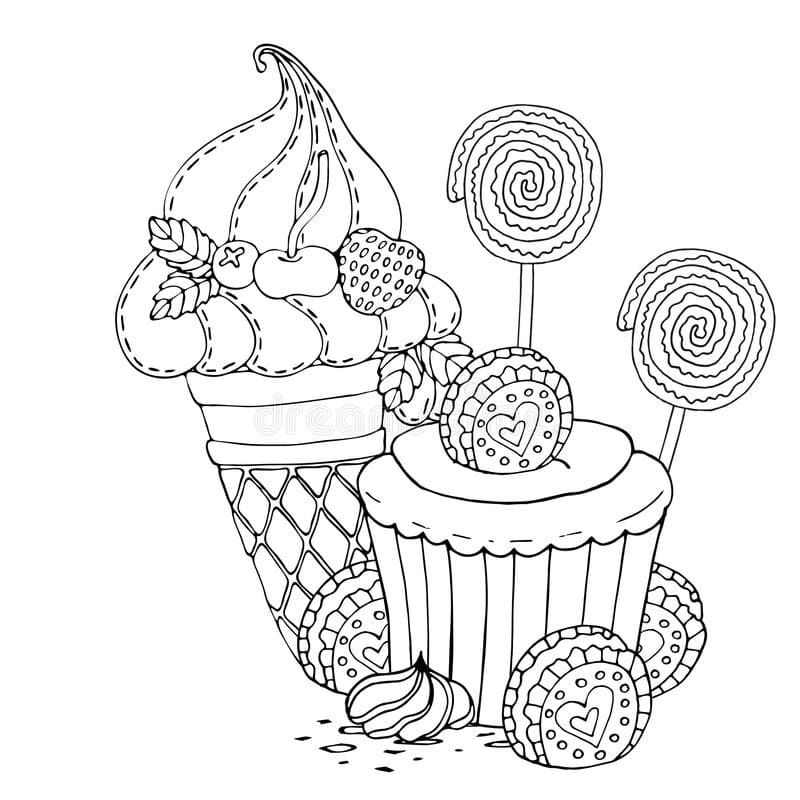 Çocuklar İçin Cup-Cake Boyama Sayfaları 
