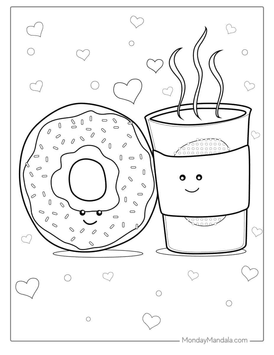 Çocuklar İçin Donat Boyama Sayfaları 