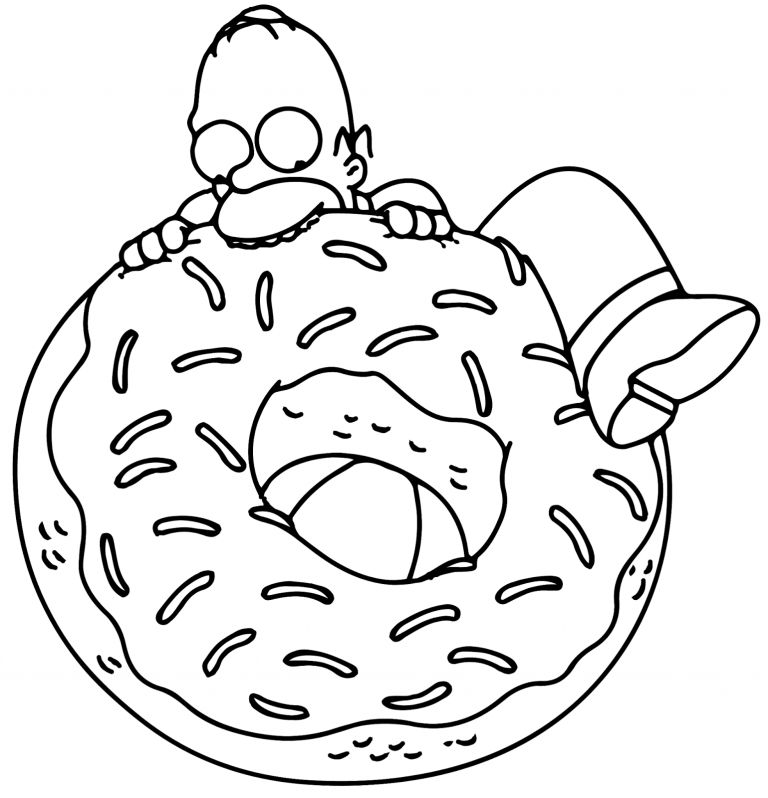 Çocuklar İçin Donat Boyama Sayfaları 
