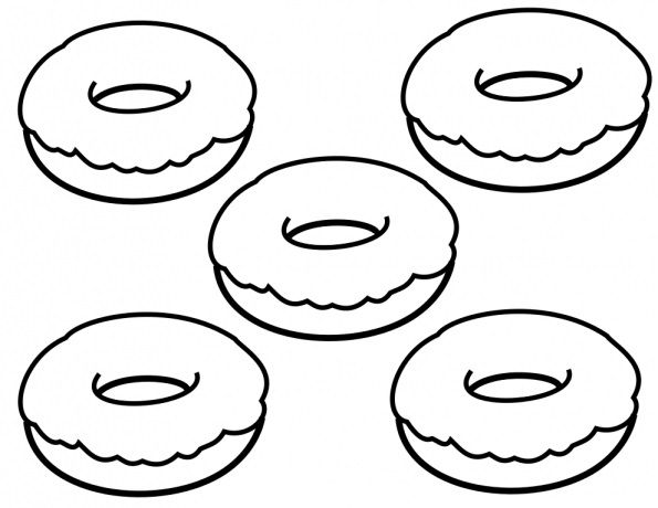 Çocuklar İçin Donat Boyama Sayfaları 
