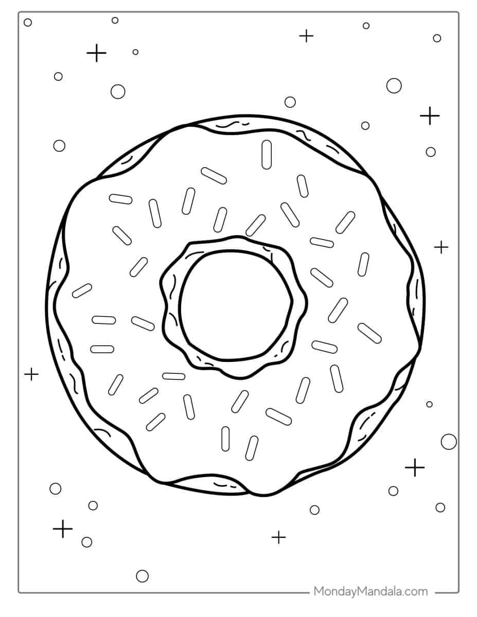 Çocuklar İçin Donat Boyama Sayfaları 