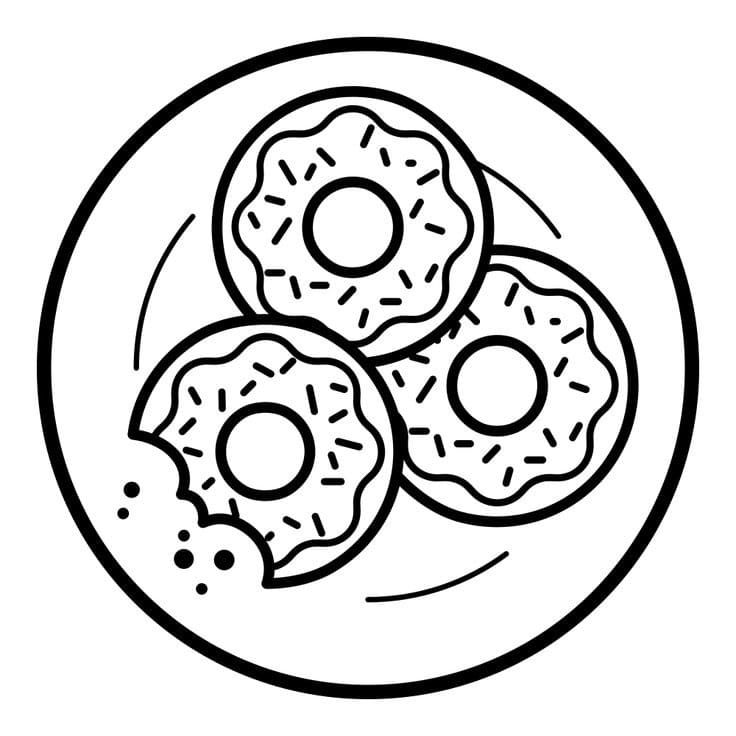 Çocuklar İçin Donat Boyama Sayfaları 