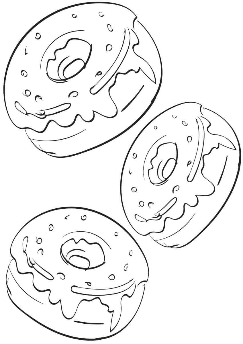 Çocuklar İçin Donat Boyama Sayfaları 