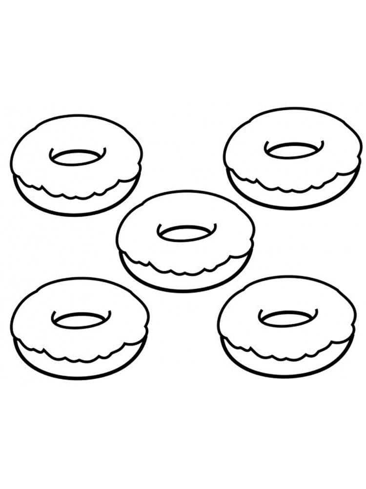 Çocuklar İçin Donat Boyama Sayfaları 