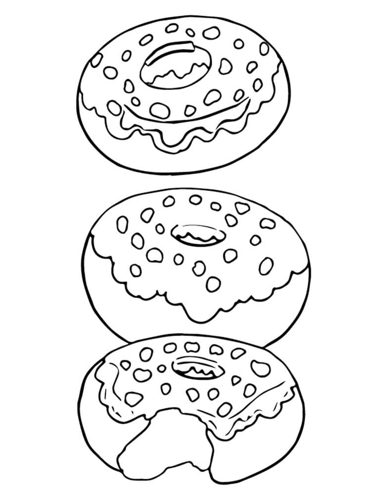 Çocuklar İçin Donat Boyama Sayfaları 