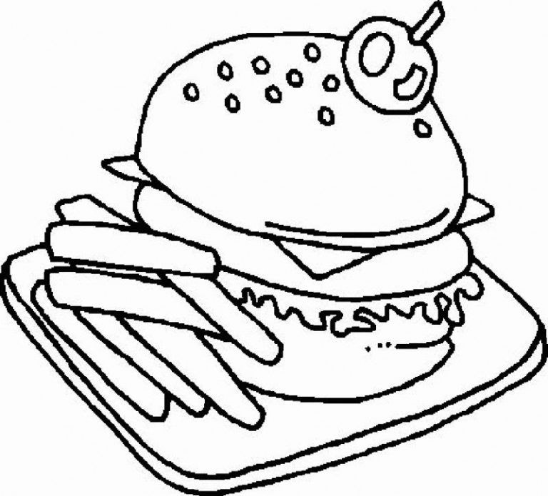 Çocuklar İçin Hamburger Boyama Sayfaları 