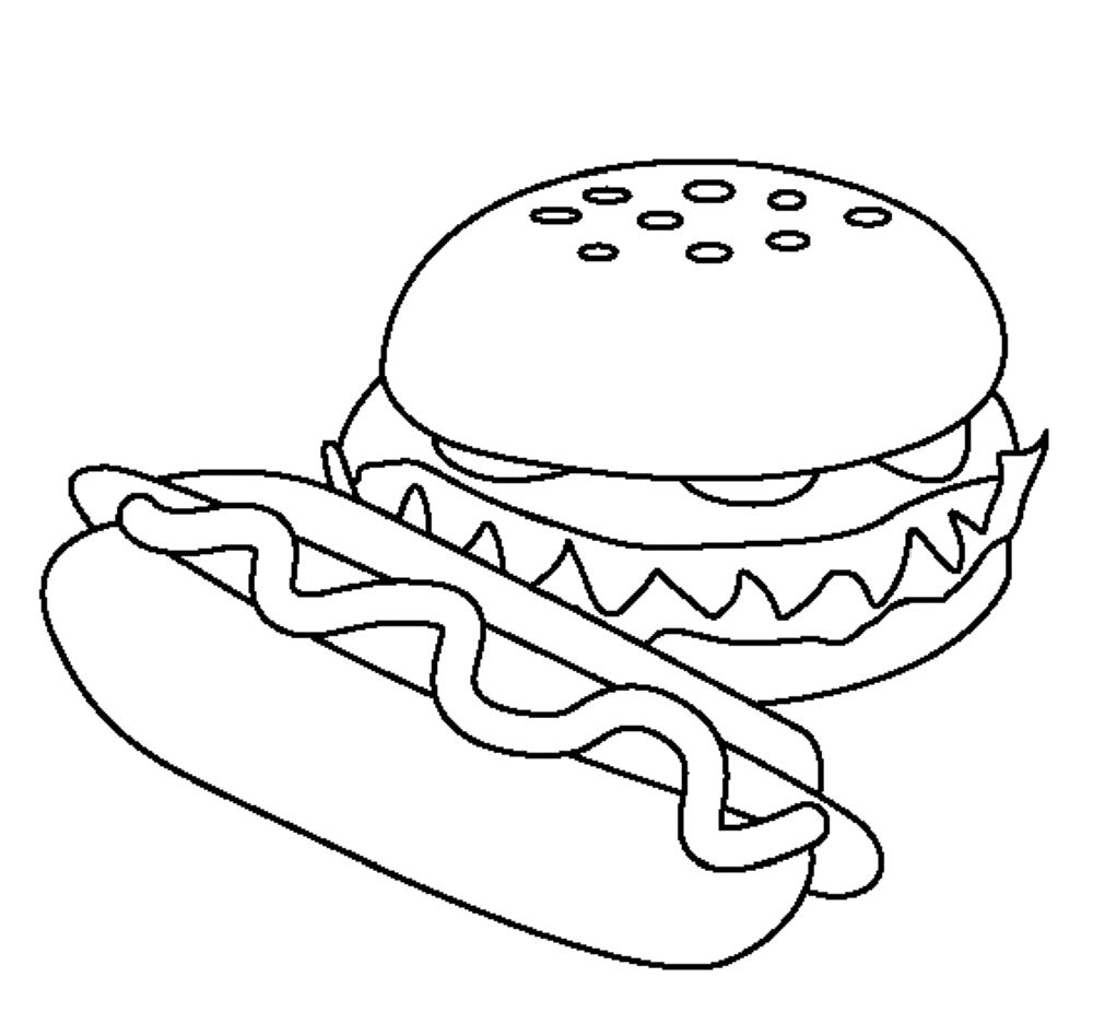 Çocuklar İçin Hamburger Boyama Sayfaları 