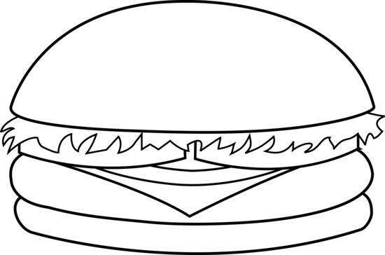 Çocuklar İçin Hamburger Boyama Sayfaları 