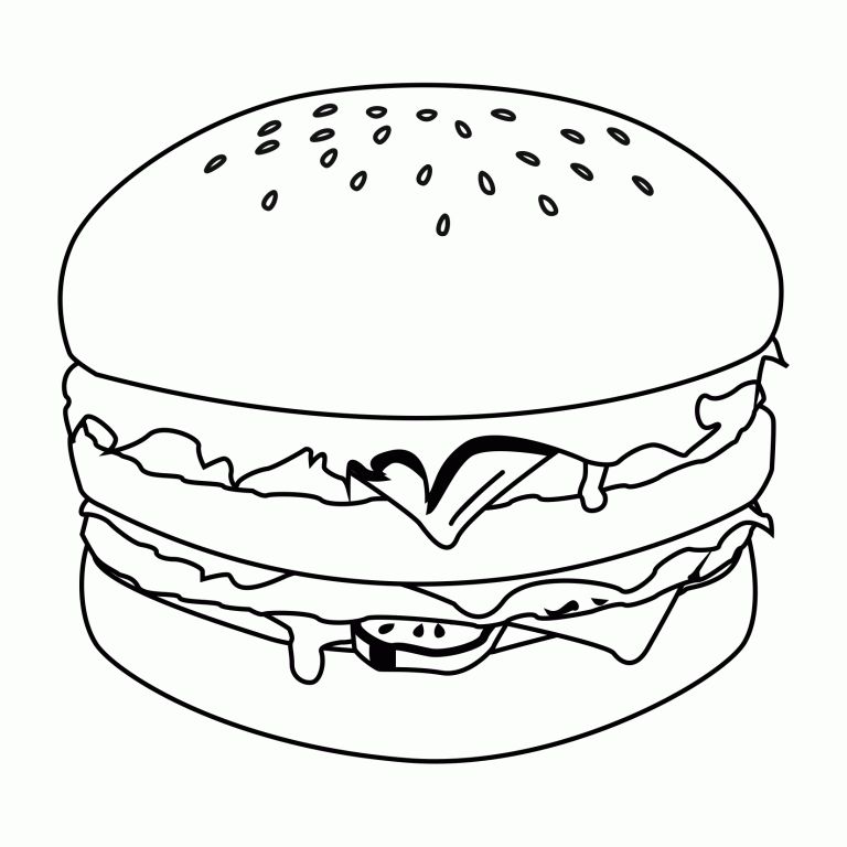 Çocuklar İçin Hamburger Boyama Sayfaları 