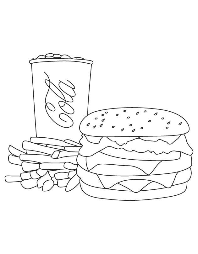 Çocuklar İçin Hamburger Boyama Sayfaları 