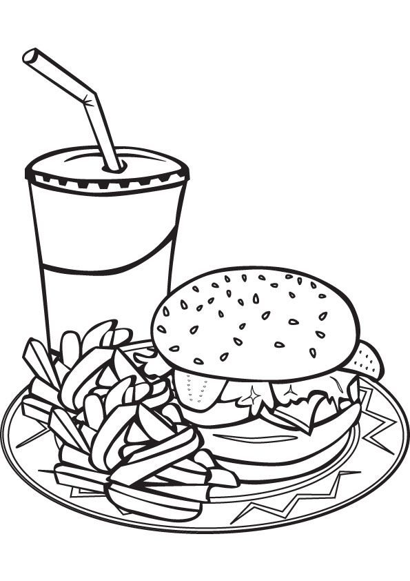 Çocuklar İçin Hamburger Boyama Sayfaları 
