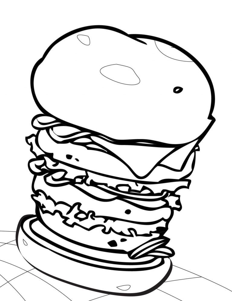Çocuklar İçin Hamburger Boyama Sayfaları 