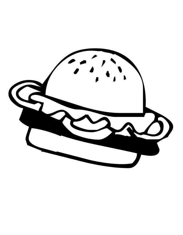 Çocuklar İçin Hamburger Boyama Sayfaları 