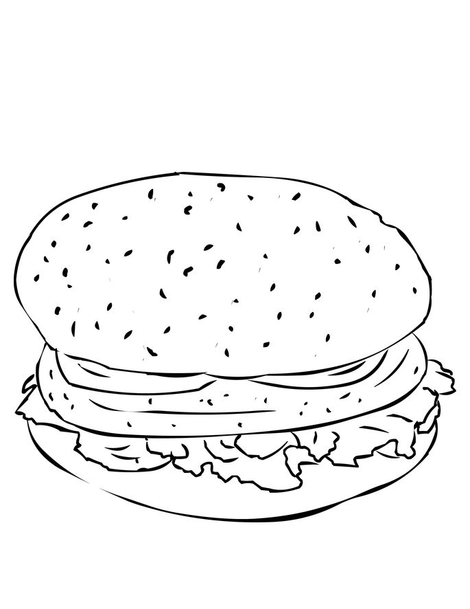 Çocuklar İçin Hamburger Boyama Sayfaları 