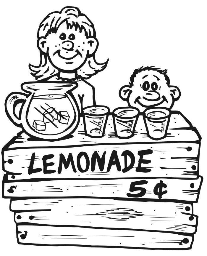 Çocuklar İçin Limonata Boyama Sayfaları 
