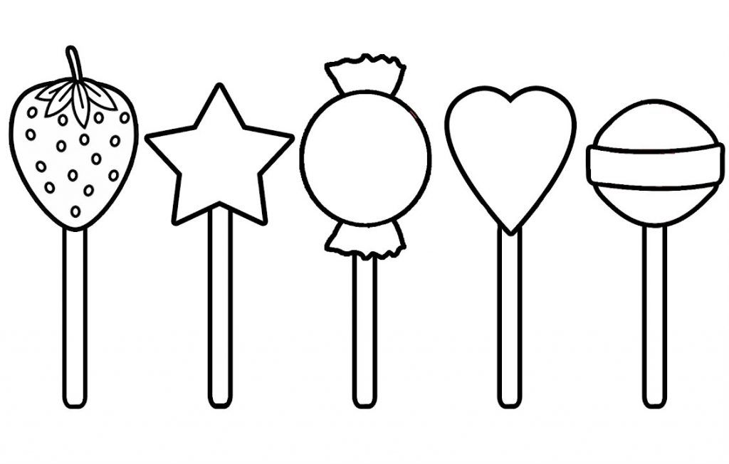 Çocuklar İçin Lolipop Boyama Sayfaları 