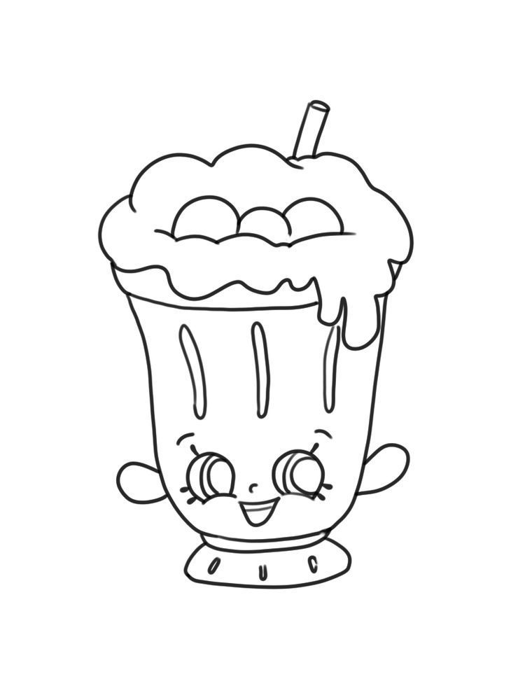 Çocuklar İçin Milkshake Boyama Sayfaları 