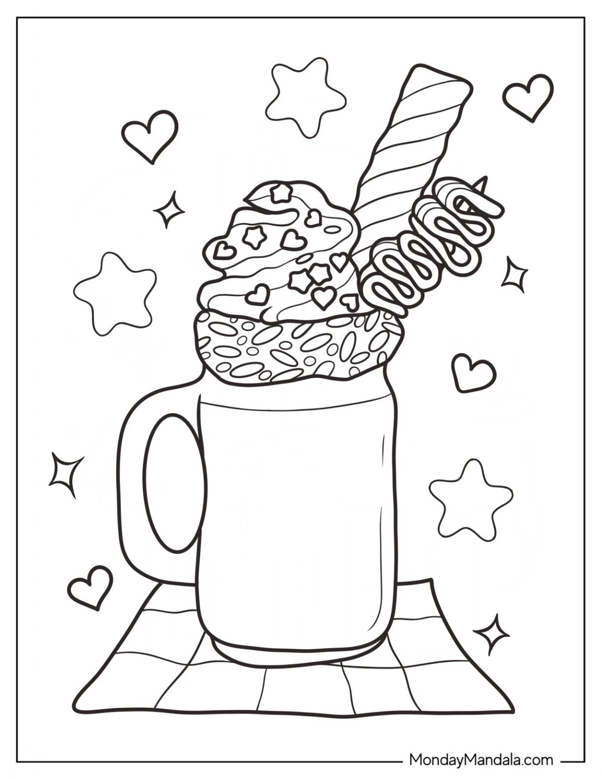 Çocuklar İçin Milkshake Boyama Sayfaları 