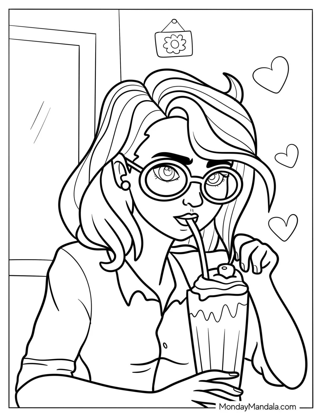 Çocuklar İçin Milkshake Boyama Sayfaları 