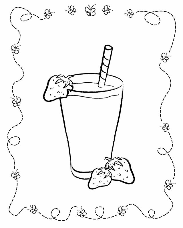 Çocuklar İçin Milkshake Boyama Sayfaları 